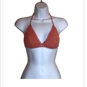 Peachy Bralette Top Handmade Crochet